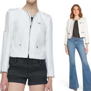 Alice & Olivia tweed Metallic bike jacket
